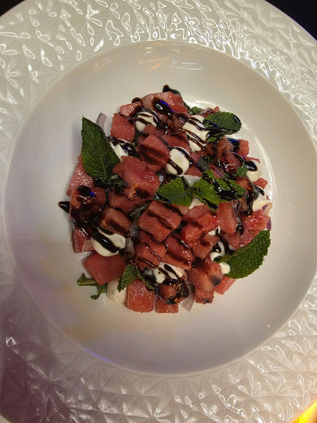 Beef tataki with balsamic drizzle